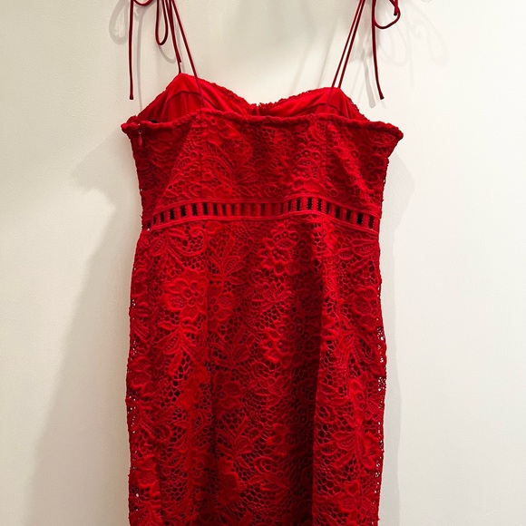 Red lace spaghetti strap mini dress Size S Small - Picture 2 of 10
